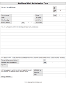 Additional Work Authorization Form