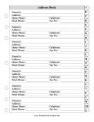 Address Book Large Print Tabs