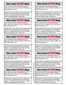 Allergy Card Red Meat