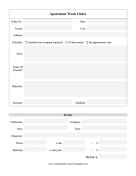 Apartment Work Order Template