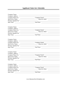 Applicant Interview Schedule