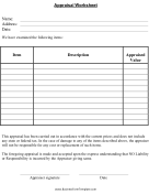 Appraisal Worksheet