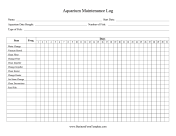 Aquarium Maintenance Log