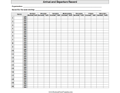 Arrival And Departure Record