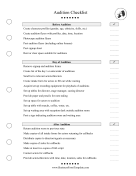 Audition Checklist