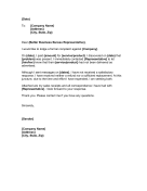 BBB Complaint Letter