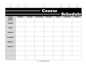 BW Student Planner Course Schedule