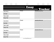 BW Student Planner Essay Tracker