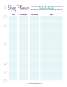 Baby Planner Sleep Schedule