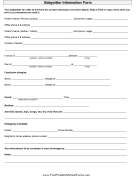 Babysitter Information Form