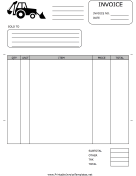 Backhoe Invoice Template