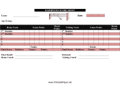 Printable Badminton Score Sheet