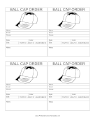 Baseball Cap Order Form Template