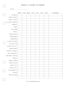 Basic Weekly Chore Planner