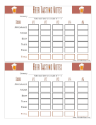 Printable Beer Tasting Score Card