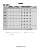 Benefits Bubble Time Card