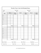 Bi-Weekly Time Card 3 Blended Rates