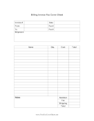 Billing Invoice Fax fax cover sheet