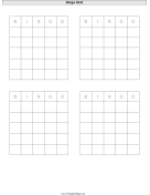 Printable Bingo Grid Scoresheet