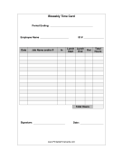 Biweekly Time Card with Lunch