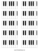 Printable Blank Piano One Octave