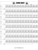 Printable Bowling Score Sheet