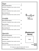 Breakfast Menu