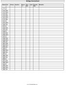 Printable Bridge Scoresheet