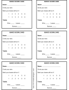 Printable Bunco Score Sheet