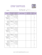 CPAP Supplies Log