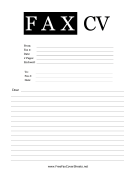 CV fax cover sheet