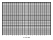 Printable Calendar - 1 Day by Quarter Hour - 100 Divisions with Index Lines - Landscape