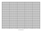 Printable Calendar - 5 Years by Months - 100 Divisions with Index Lines - Landscape