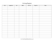 Calving Register