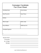 Campaign Candidate Fax Cover fax cover sheet