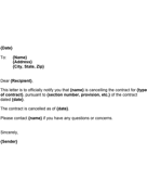 Notification of Canceled Contract