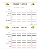 Printable Cheese Tasting Score Card