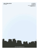 Chicago Skyline Blue stationery design