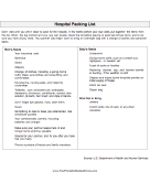 Childbirth Hospital Packing List