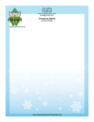 Christmas Letterhead Elf And Snowflakes