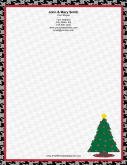 Christmas Tree Checked Border stationery design