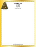 Christmas Tree Gold Border stationery design