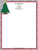 Christmas Tree Gold Star stationery design