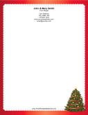 Christmas Tree Red Border stationery design