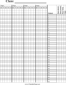 Printable Class Attendance Paper (with space for names)