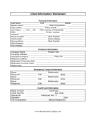 Client Information Worksheet