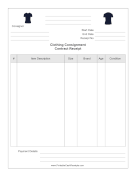 Clothing Store Consignment Contract Receipt