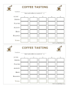 Printable Coffee Tasting Score Card