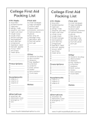 College Medications And First Aid Packing List