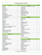 College Packing Checklist